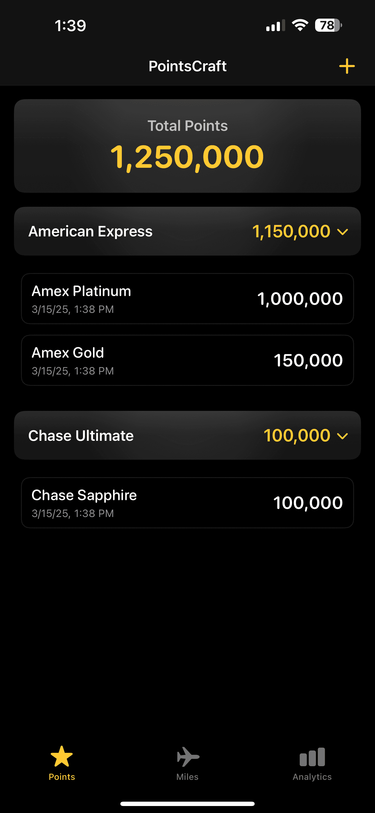 PointsCraft App Preview